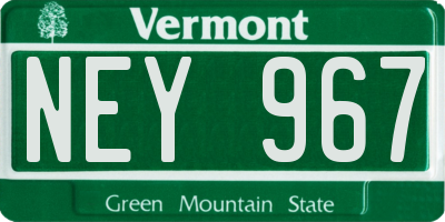 VT license plate NEY967