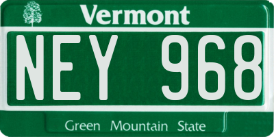 VT license plate NEY968