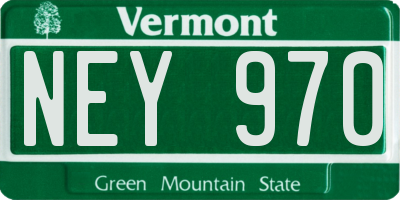 VT license plate NEY970