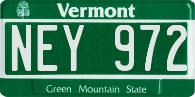 VT license plate NEY972
