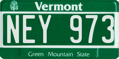VT license plate NEY973