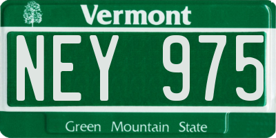VT license plate NEY975