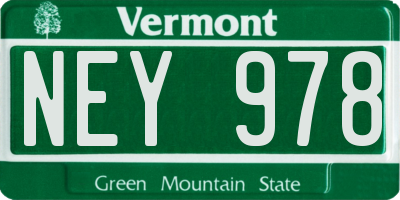 VT license plate NEY978