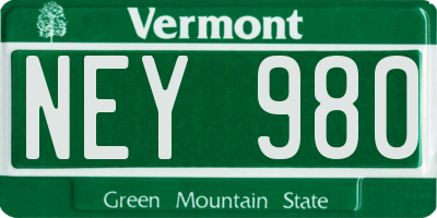 VT license plate NEY980
