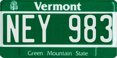 VT license plate NEY983