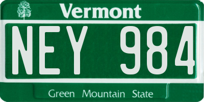 VT license plate NEY984