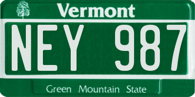 VT license plate NEY987