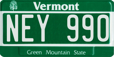 VT license plate NEY990