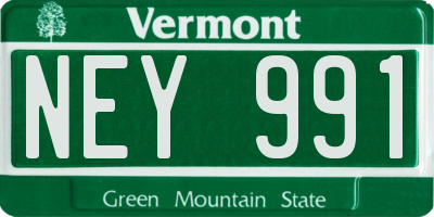 VT license plate NEY991