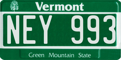 VT license plate NEY993