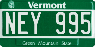 VT license plate NEY995