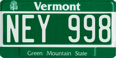 VT license plate NEY998
