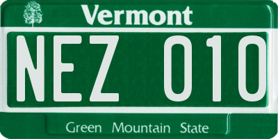 VT license plate NEZ010