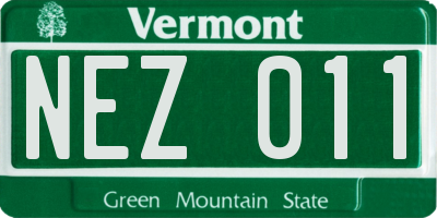 VT license plate NEZ011