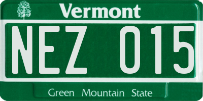 VT license plate NEZ015