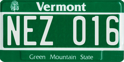 VT license plate NEZ016
