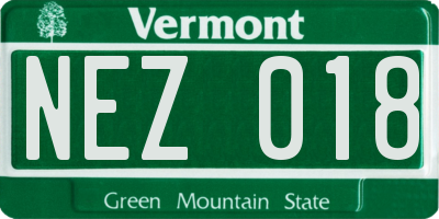 VT license plate NEZ018