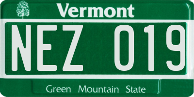 VT license plate NEZ019