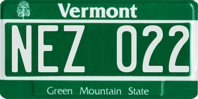 VT license plate NEZ022