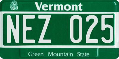 VT license plate NEZ025