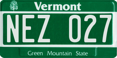 VT license plate NEZ027
