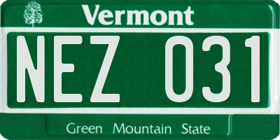 VT license plate NEZ031