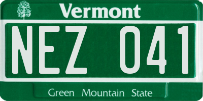 VT license plate NEZ041
