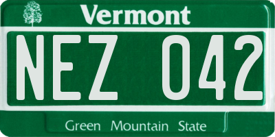 VT license plate NEZ042