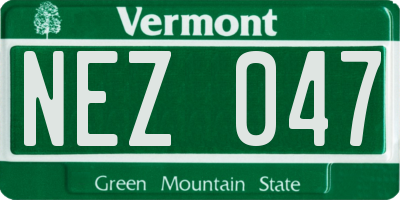 VT license plate NEZ047