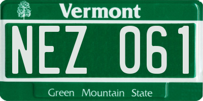 VT license plate NEZ061