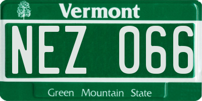 VT license plate NEZ066