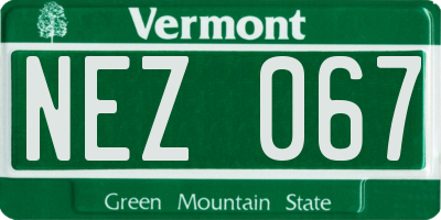 VT license plate NEZ067