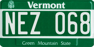 VT license plate NEZ068