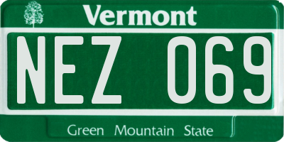 VT license plate NEZ069