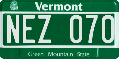 VT license plate NEZ070