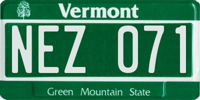 VT license plate NEZ071