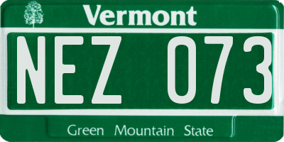 VT license plate NEZ073