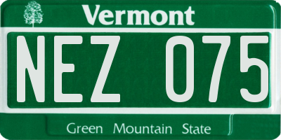 VT license plate NEZ075