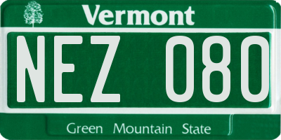 VT license plate NEZ080