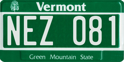 VT license plate NEZ081