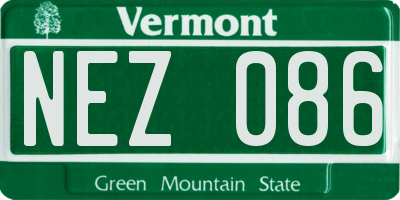 VT license plate NEZ086