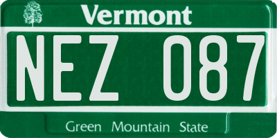 VT license plate NEZ087