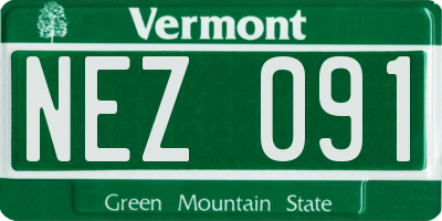 VT license plate NEZ091