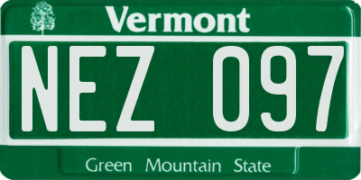 VT license plate NEZ097