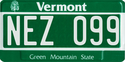 VT license plate NEZ099