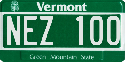 VT license plate NEZ100