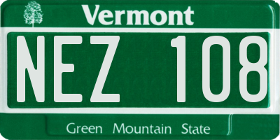 VT license plate NEZ108