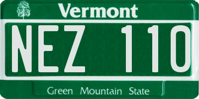 VT license plate NEZ110