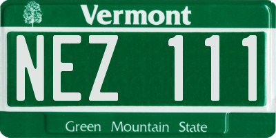 VT license plate NEZ111