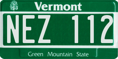 VT license plate NEZ112